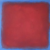 Farbfeld Rot auf Blau